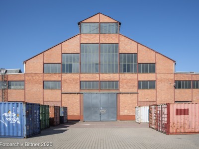 Metallwerk-Hallenbau, sog. Belgien- oder Valenciennes-Halle