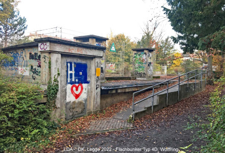 Vier Luftschutzbunker (Flachbunker - Typ 2D, Typ 4D)