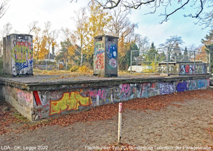 Vier Luftschutzbunker (Flachbunker - Typ 2D, Typ 4D)